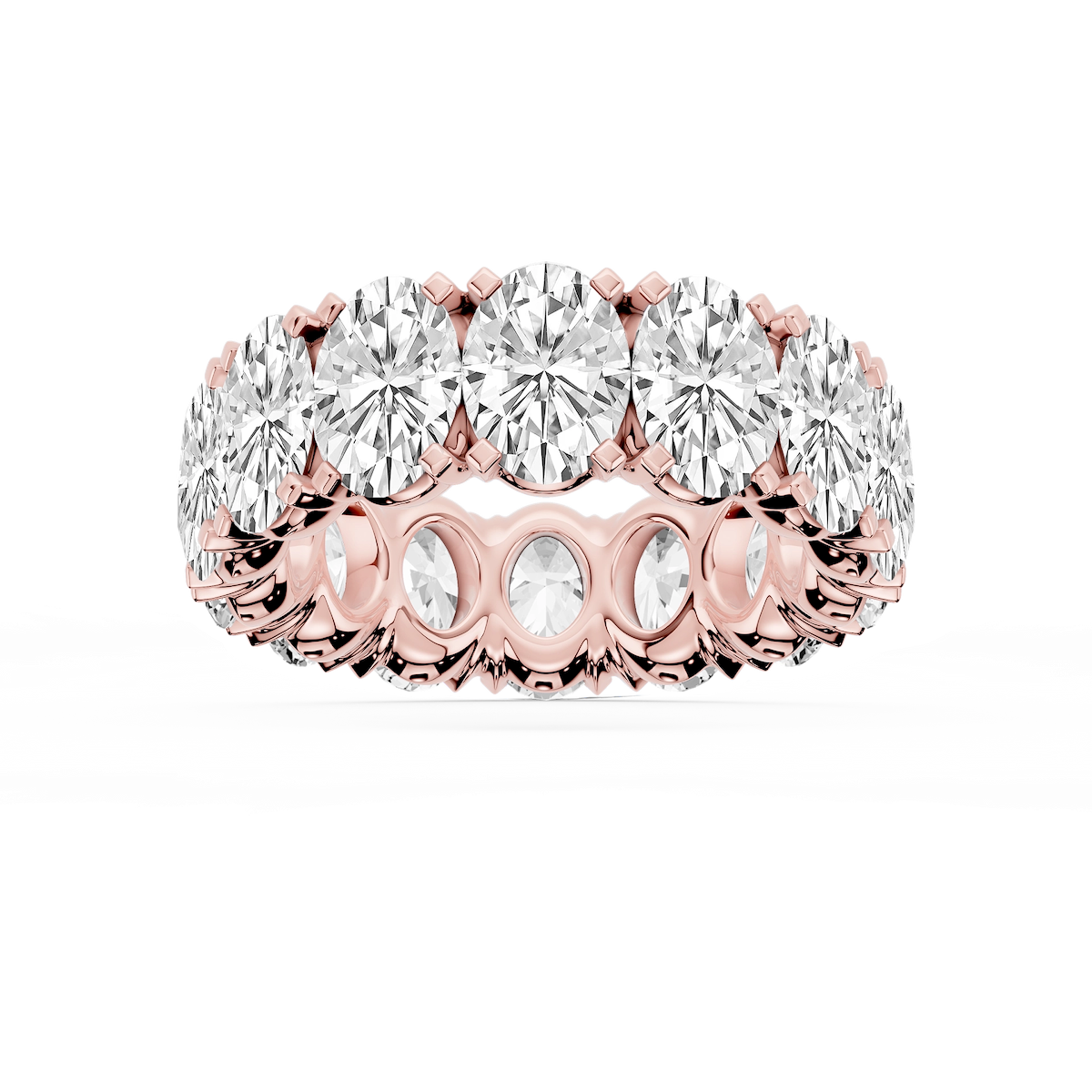 Morgan Oval Lab Grown Diamond Classic Four Prong Eternity Band