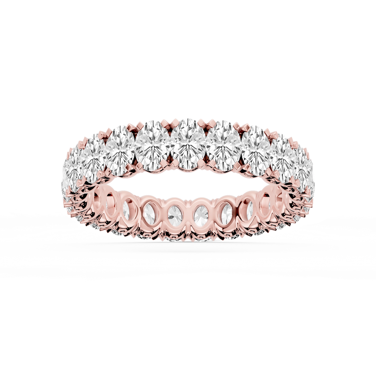 Morgan Oval Lab Grown Diamond Classic Four Prong Eternity Band