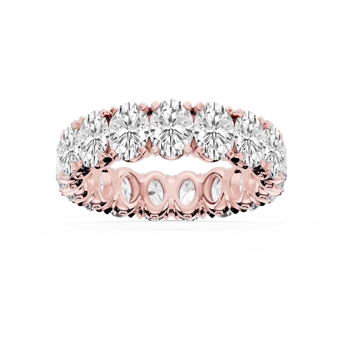 Morgan Oval Lab Grown Diamond Classic Four Prong Eternity Band