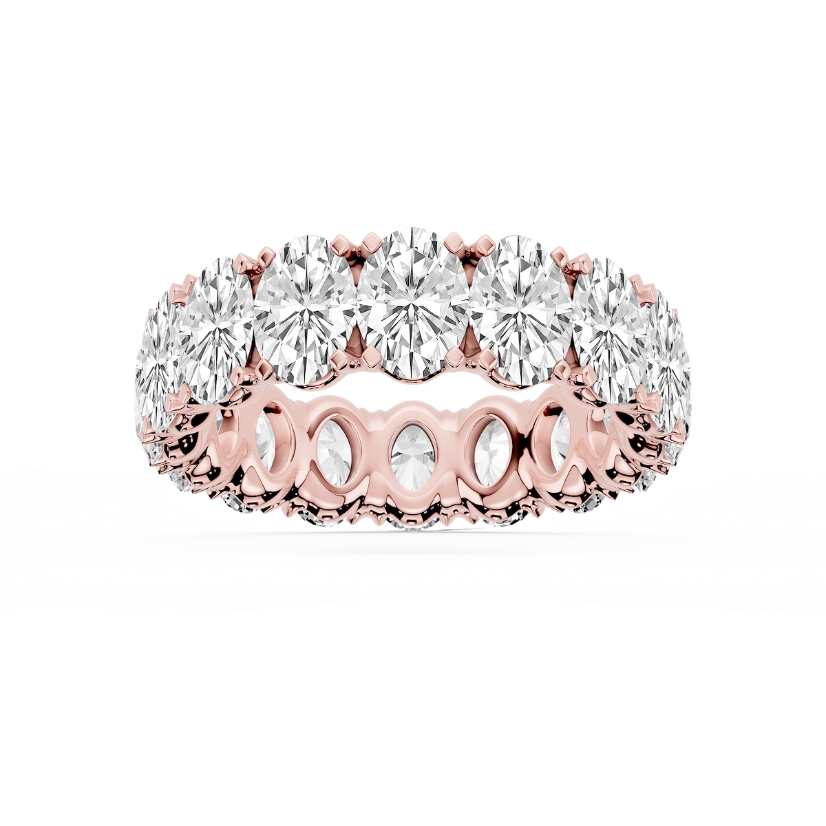 Morgan Oval Lab Grown Diamond Classic Four Prong Eternity Band