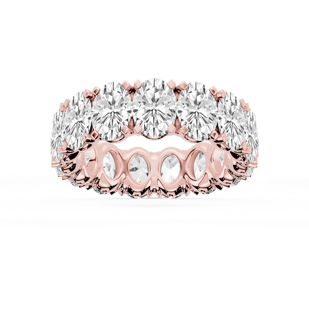 Morgan Oval Lab Grown Diamond Classic Four Prong Eternity Band