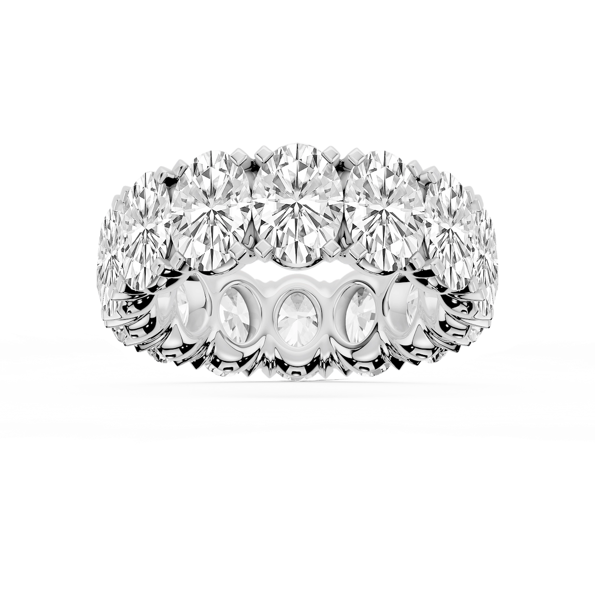 Morgan Oval Lab Grown Diamond Classic Four Prong Eternity Band