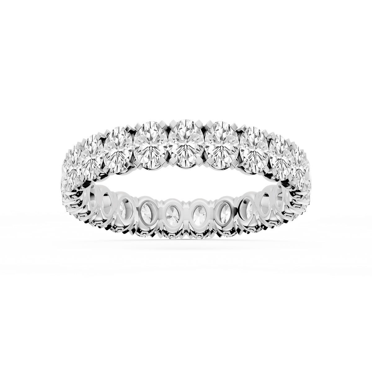 Morgan Oval Lab Grown Diamond Classic Four Prong Eternity Band