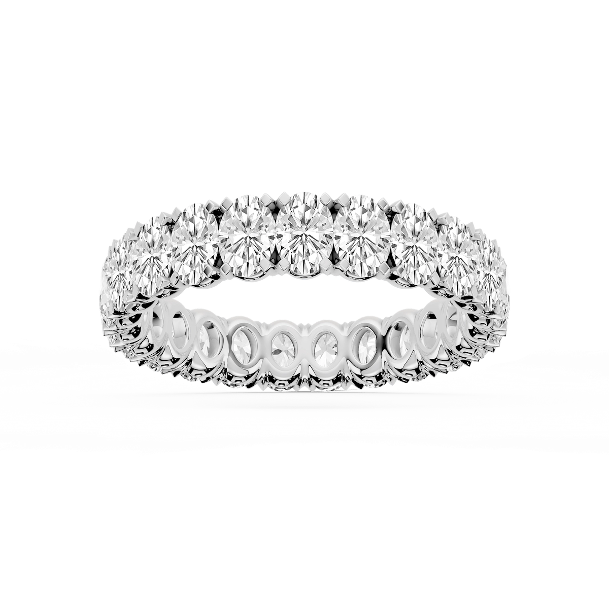 Morgan Oval Lab Grown Diamond Classic Four Prong Eternity Band