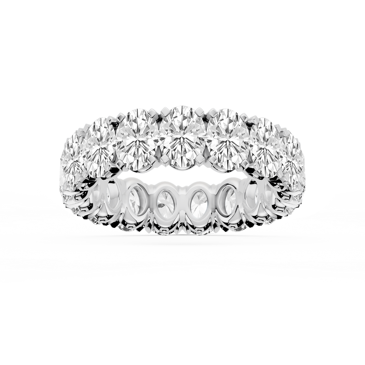 Morgan Oval Lab Grown Diamond Classic Four Prong Eternity Band