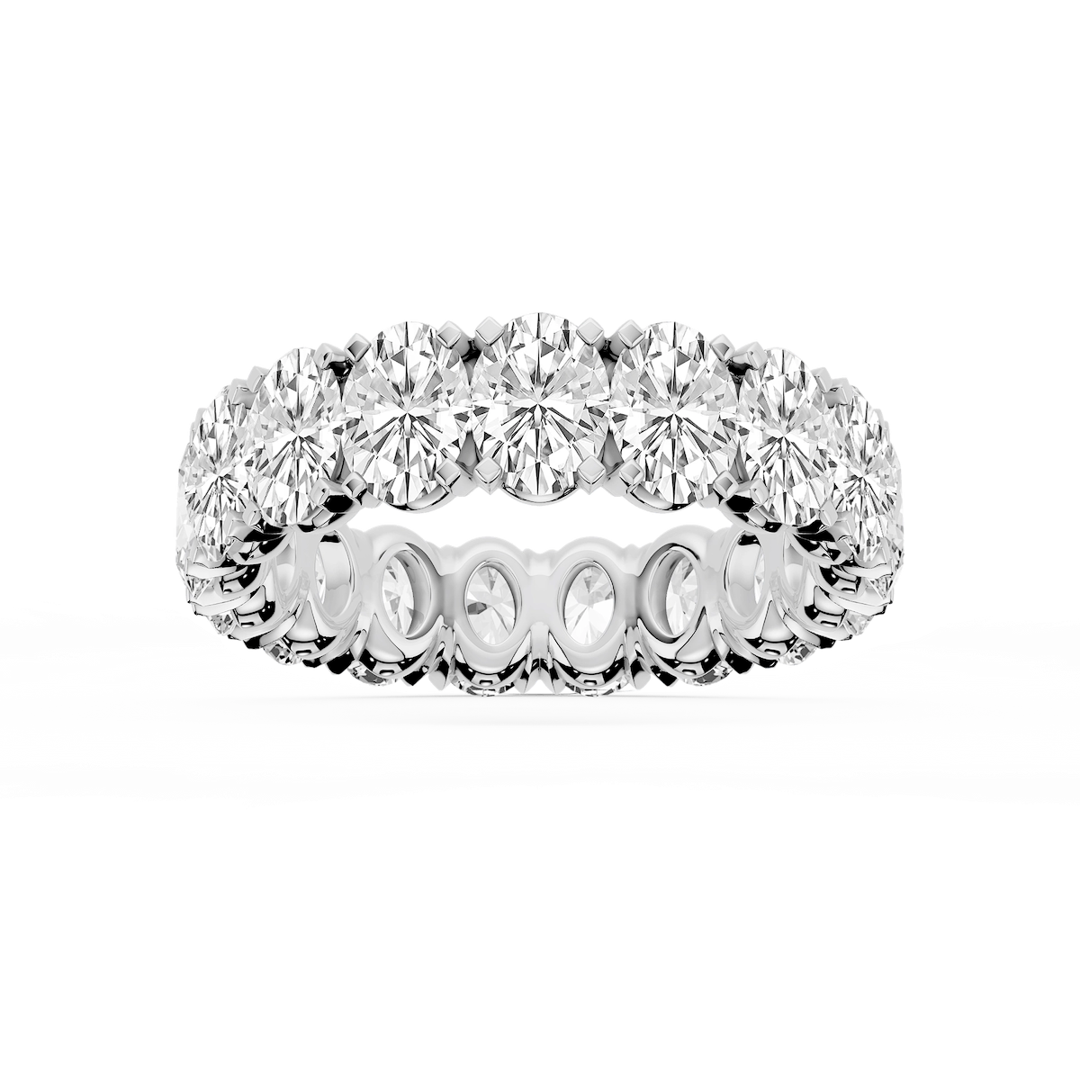 Morgan Oval Lab Grown Diamond Classic Four Prong Eternity Band