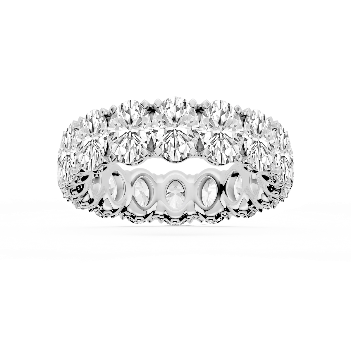 Morgan Oval Lab Grown Diamond Classic Four Prong Eternity Band