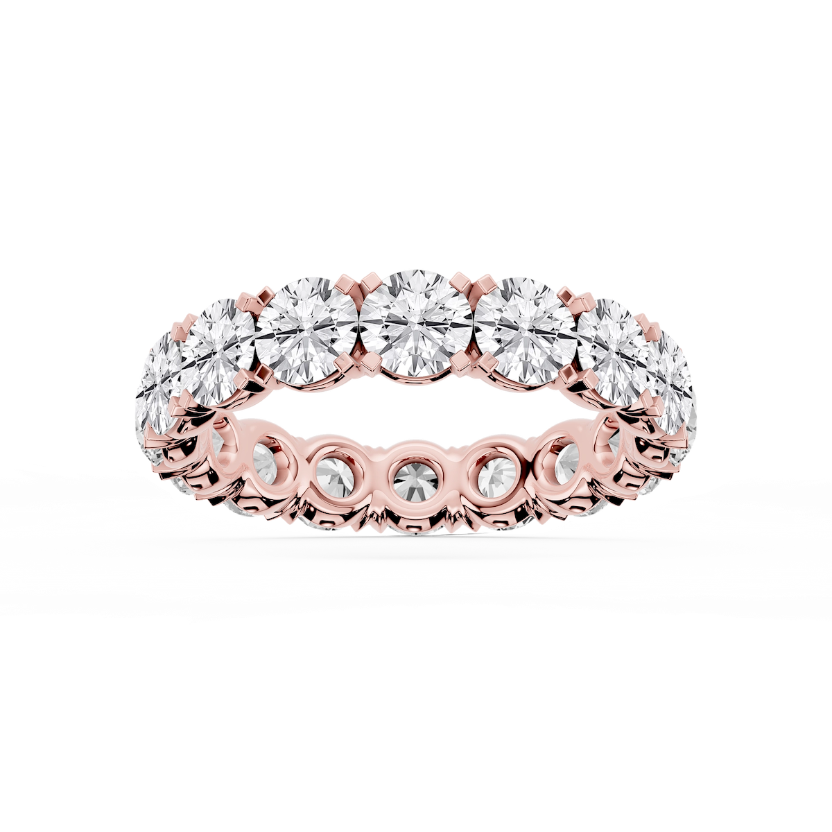 Morgan Round Lab Grown Diamond Classic Four Prong Eternity Band