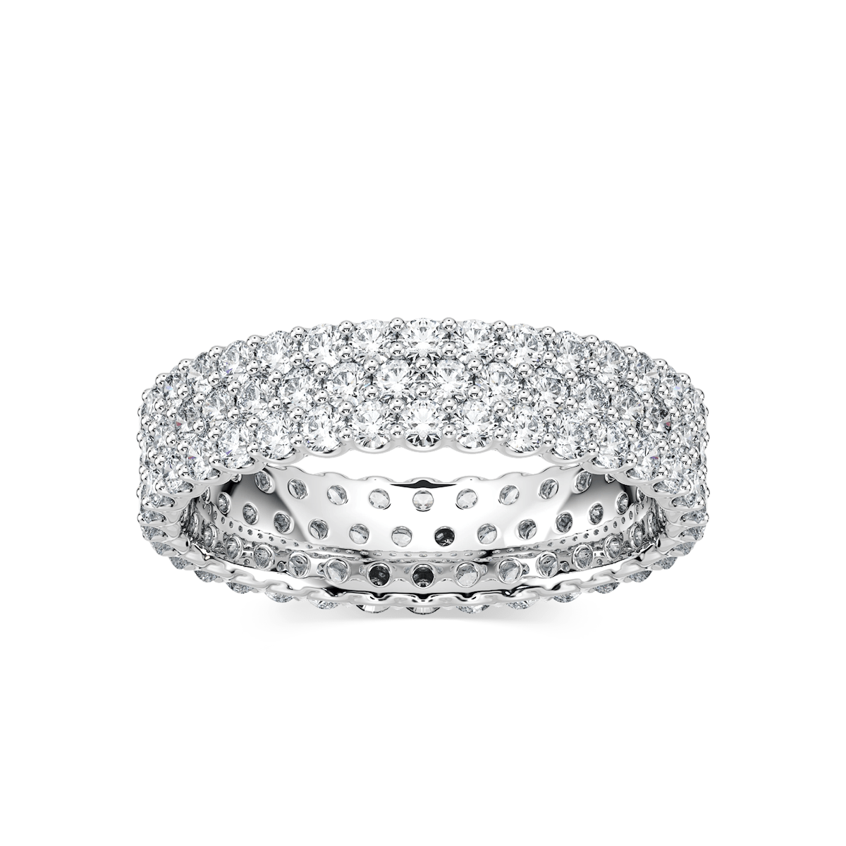 Bella Round Lab Grown Diamond Three Row Eternity Band