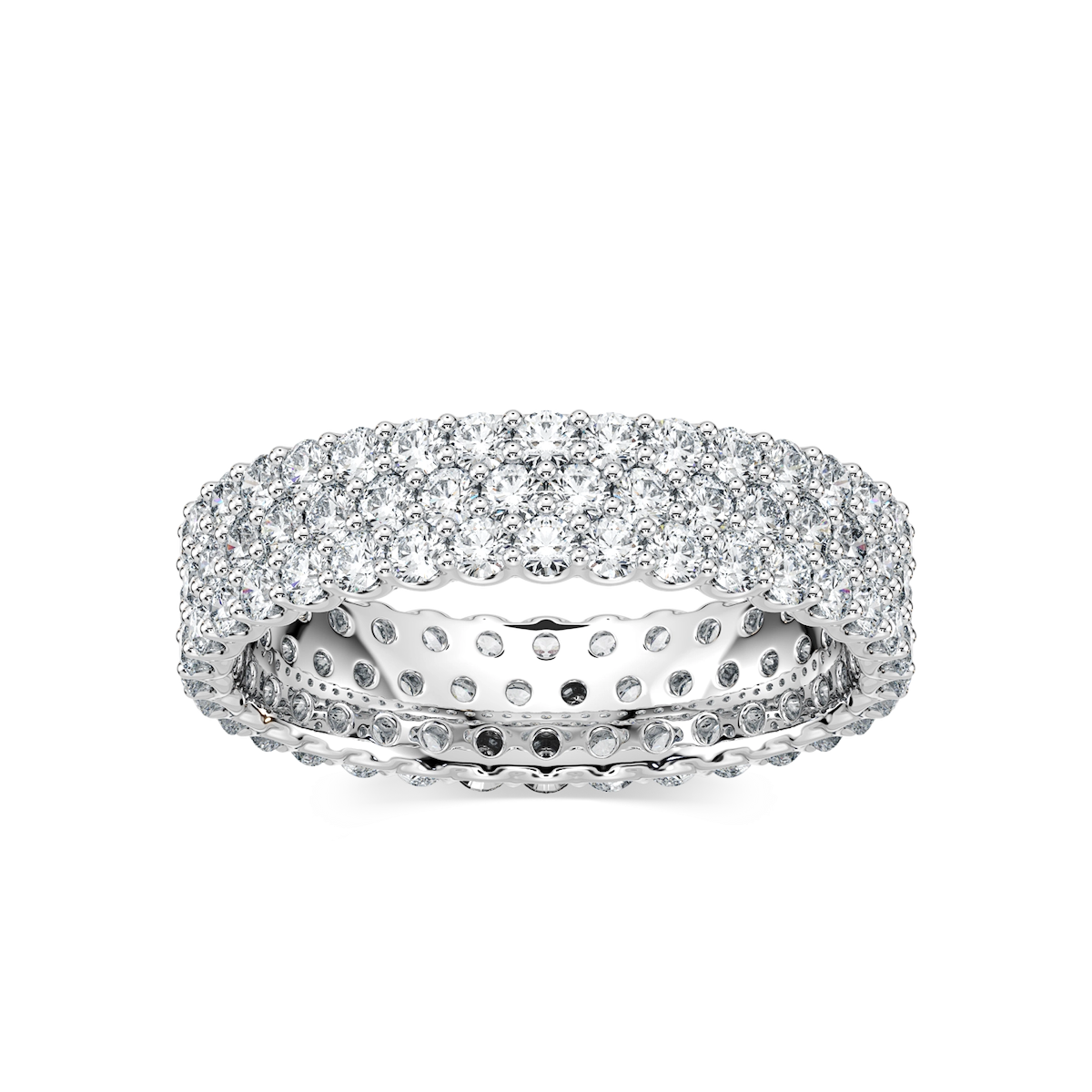 Bella Round Lab Grown Diamond Three Row Eternity Band