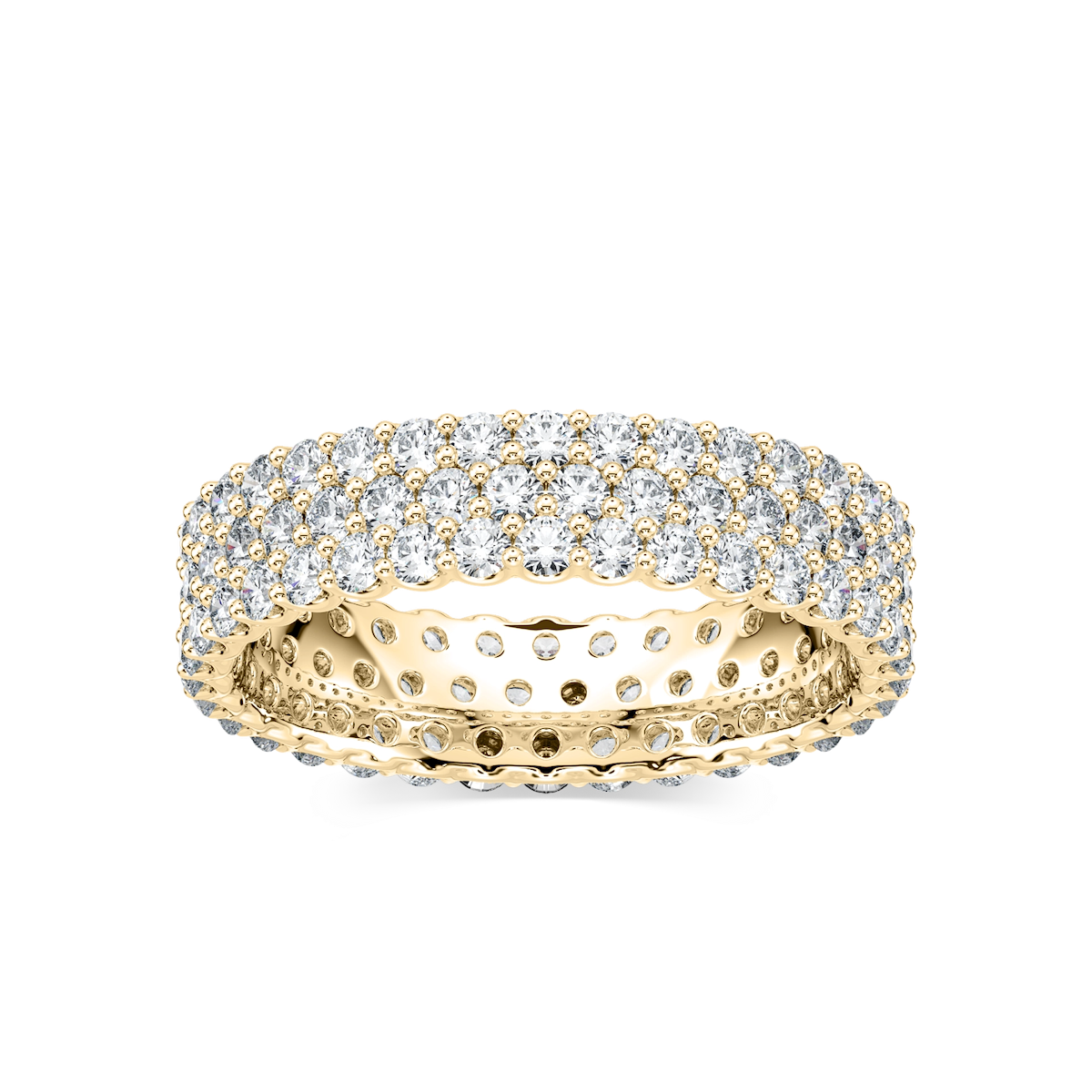 Bella Round Lab Grown Diamond Three Row Eternity Band