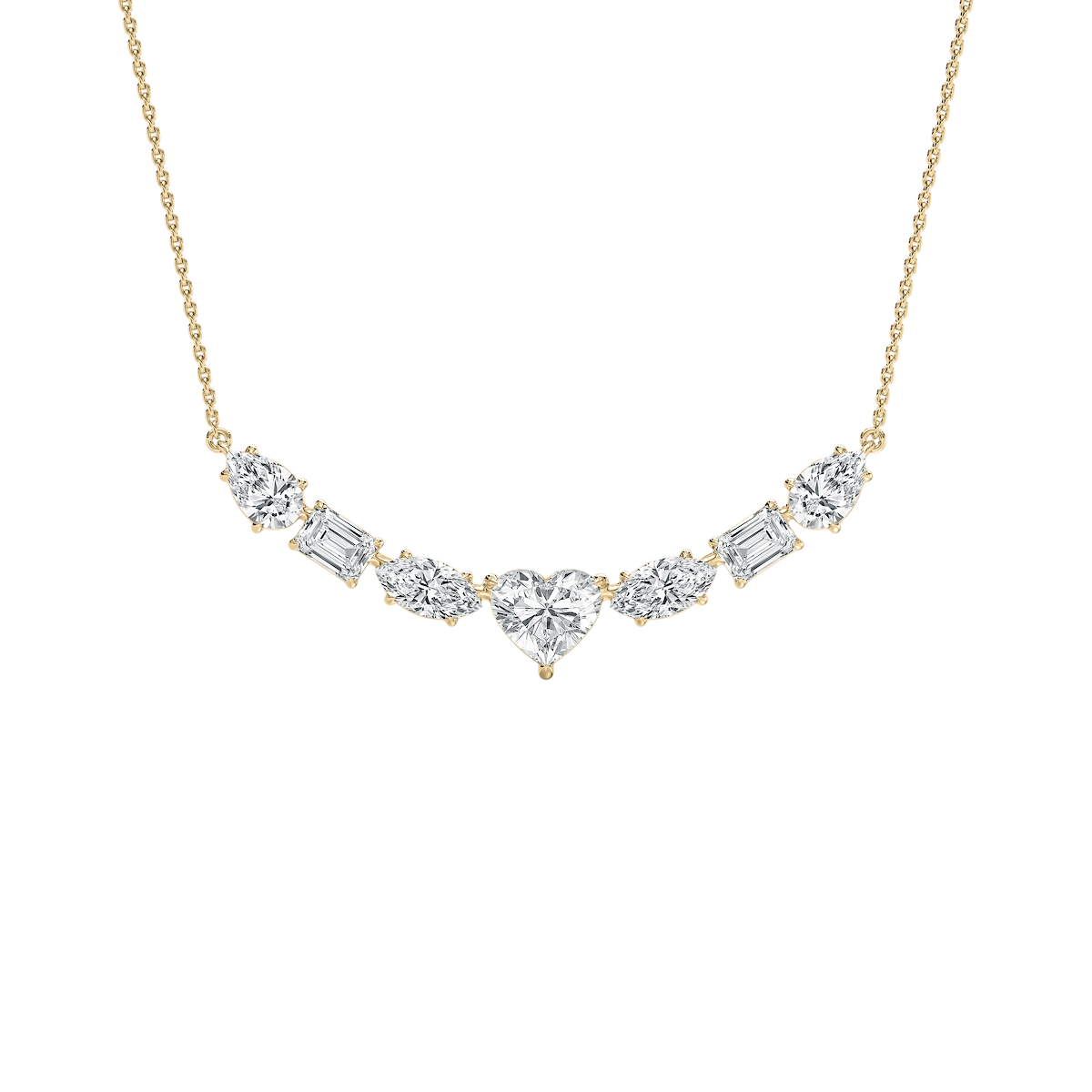 4 ½ ctw Multi-Shape Lab Grown Diamond Centered Heart Necklace - 18 Inches