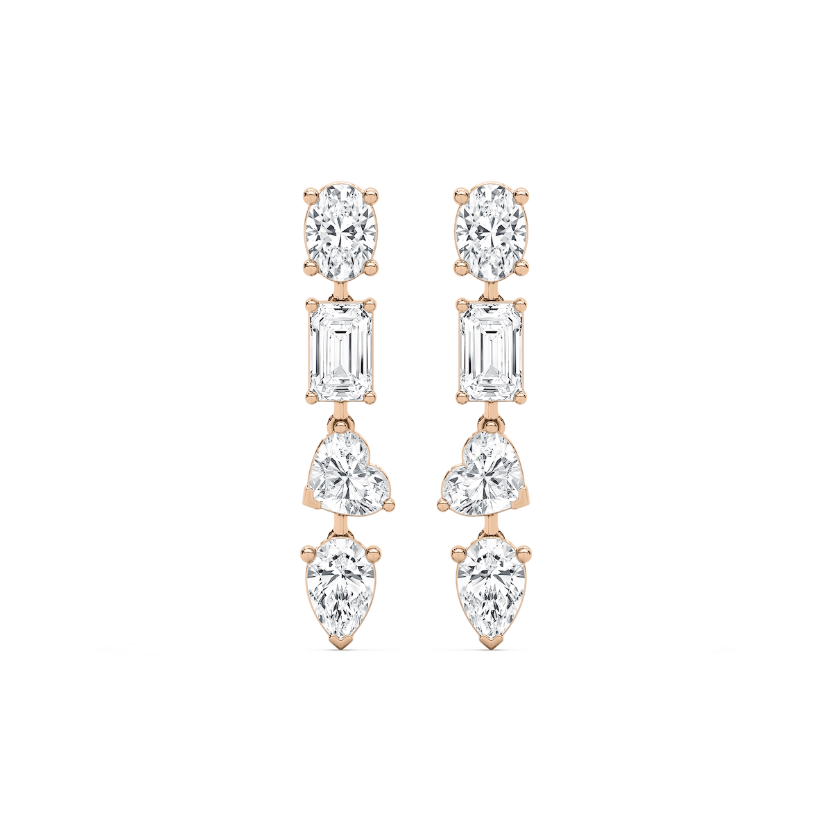6 ³⁄₅ ctw Multi Shape Lab Grown Diamond Dangle Earrings