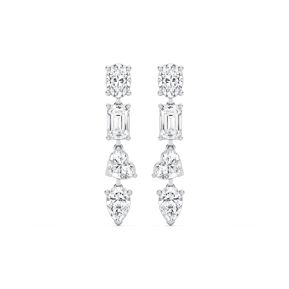 6 ³⁄₅ ctw Multi Shape Lab Grown Diamond Dangle Earrings