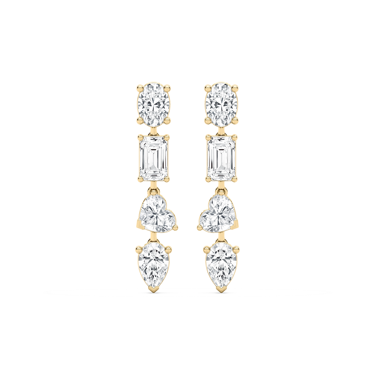 6 ³⁄₅ ctw Multi Shape Lab Grown Diamond Dangle Earrings