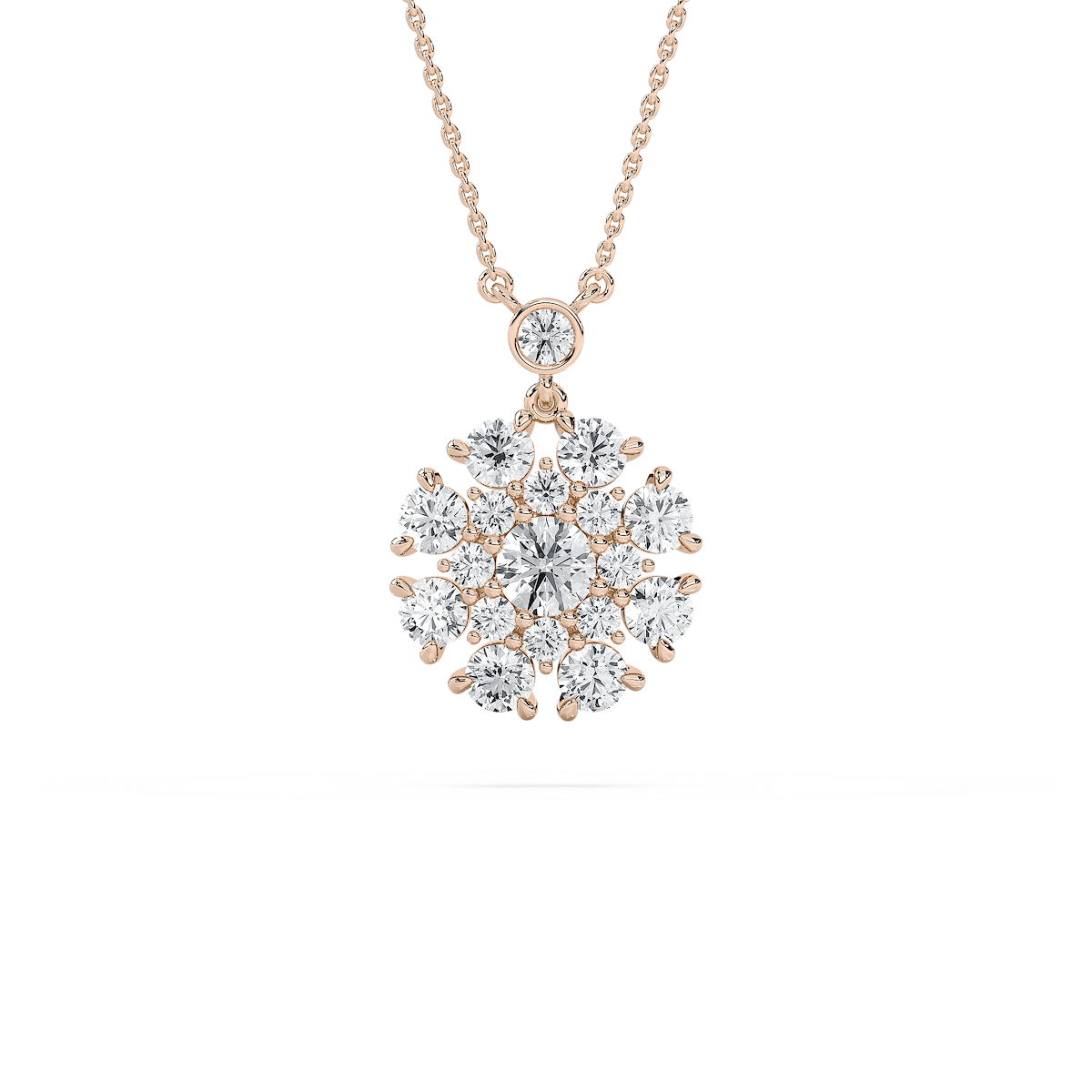 2 ⅓ ctw Round Lab Grown Diamond Multi-Demension Vintage Radiance Pendant  - 18 Inches