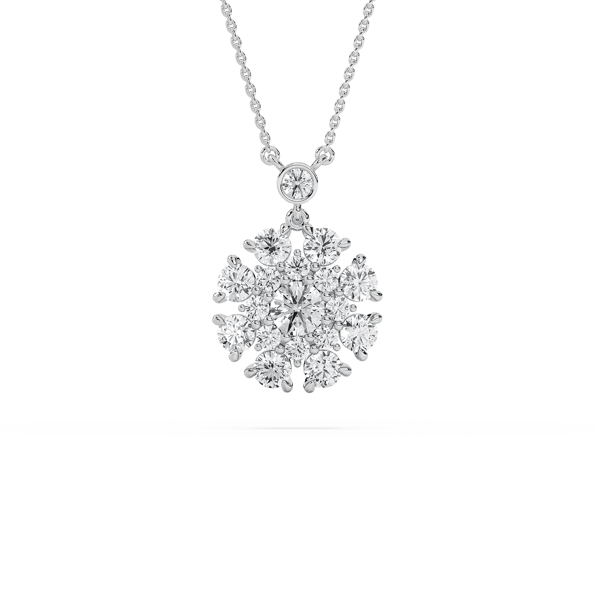2 ⅓ ctw Round Lab Grown Diamond Multi-Demension Vintage Radiance Pendant  - 18 Inches