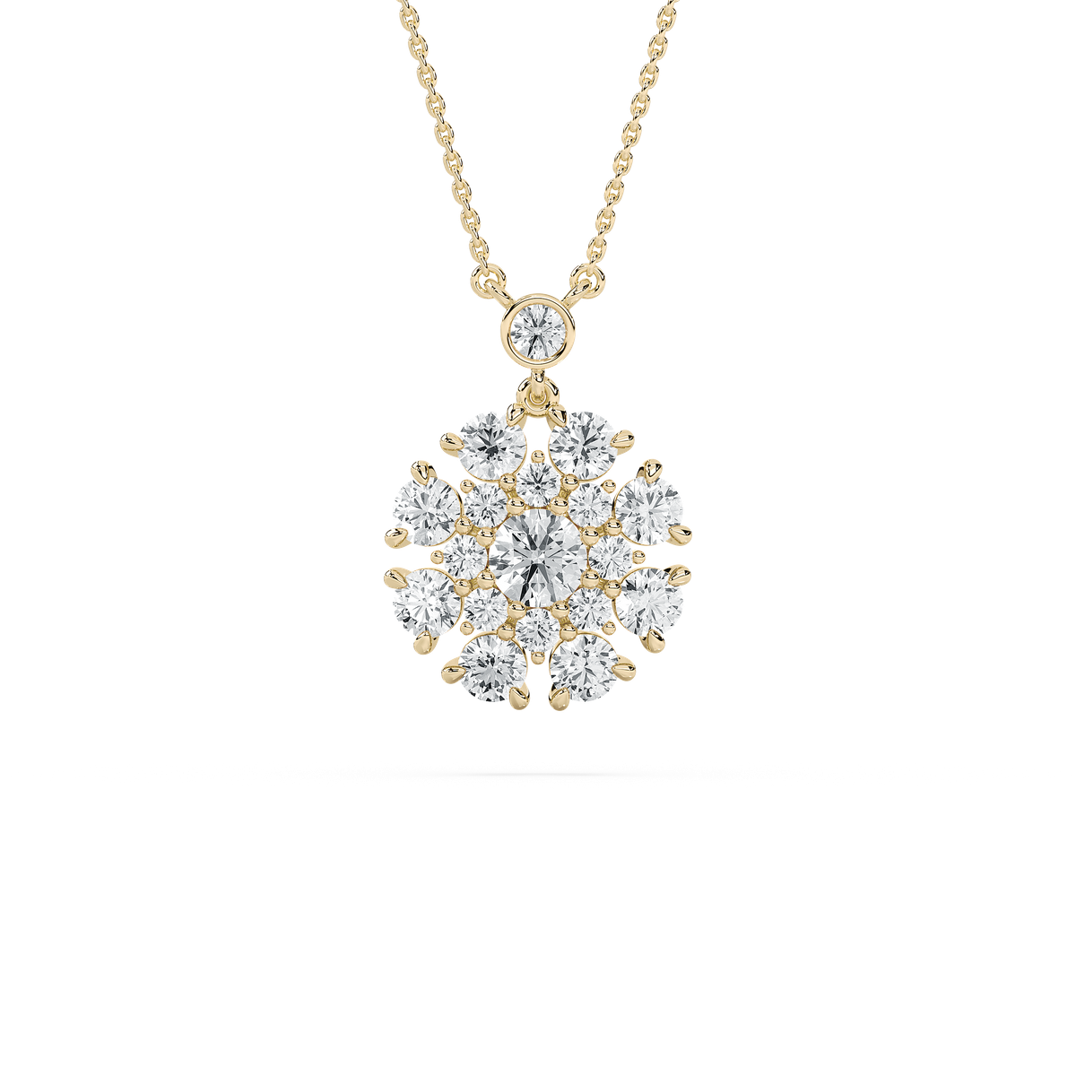 2 ⅓ ctw Round Lab Grown Diamond Multi-Dimension Vintage Radiance Pendant  - 18 Inches