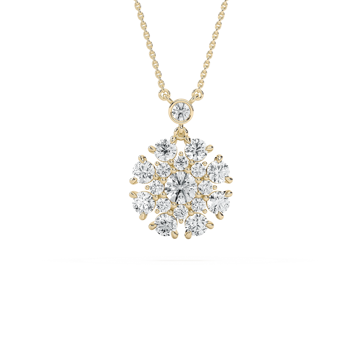 2 ⅓ ctw Round Lab Grown Diamond Multi-Demension Vintage Radiance Pendant  - 18 Inches