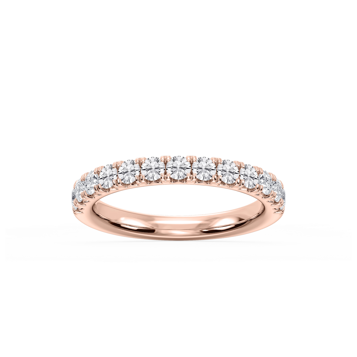 Meredith Round Lab Grown Diamond French Pave Wedding Band