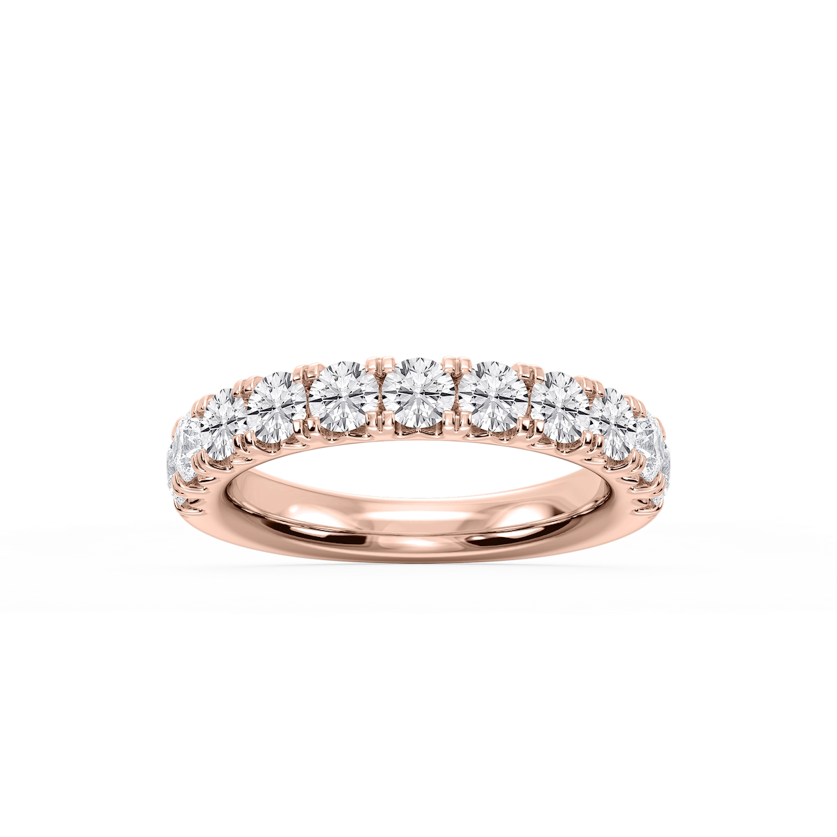Meredith Round Lab Grown Diamond French Pave Wedding Band