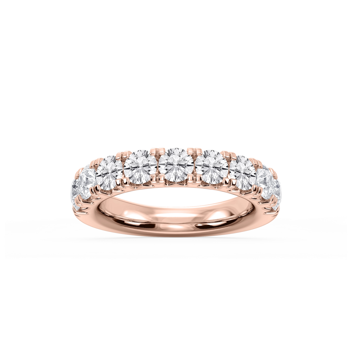 Meredith Round Lab Grown Diamond French Pave Wedding Band