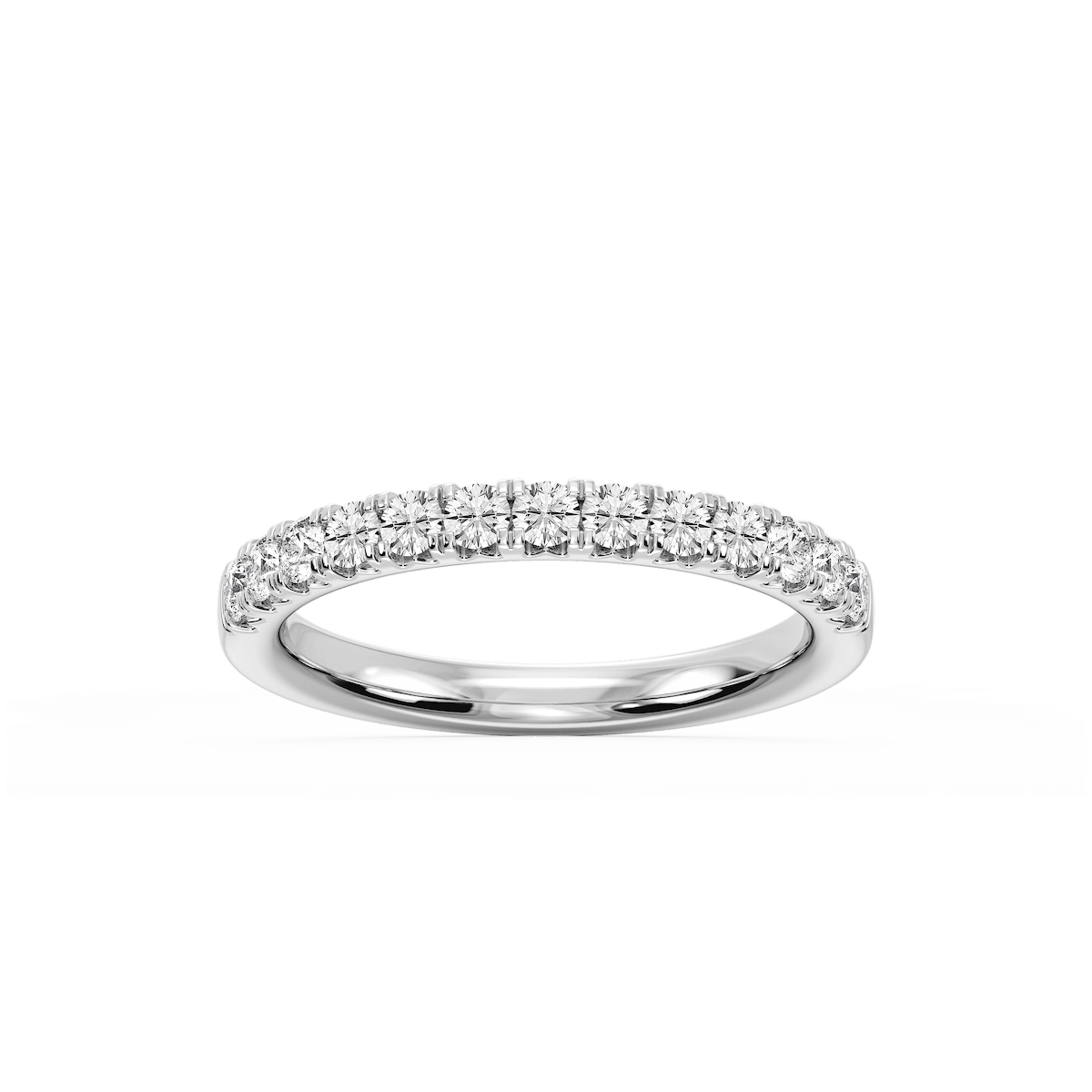 Meredith Round Lab Grown Diamond French Pave Wedding Band