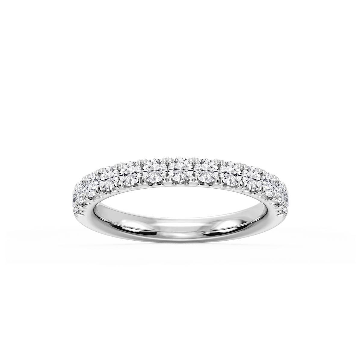 Meredith Round Lab Grown Diamond French Pave Wedding Band