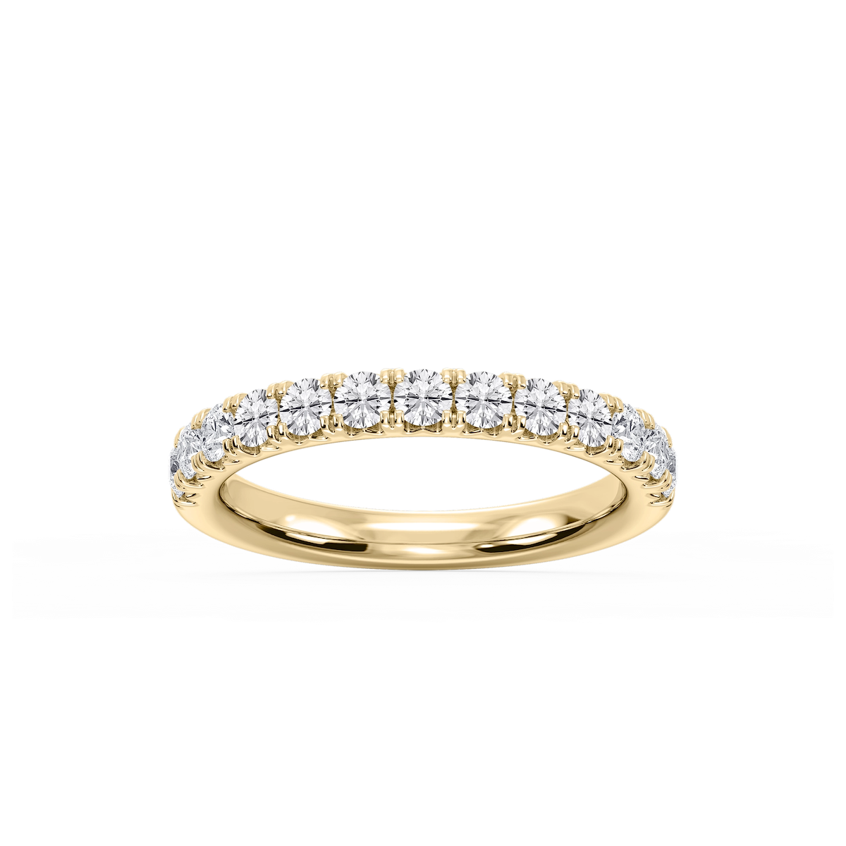 Meredith Round Lab Grown Diamond French Pave Wedding Band