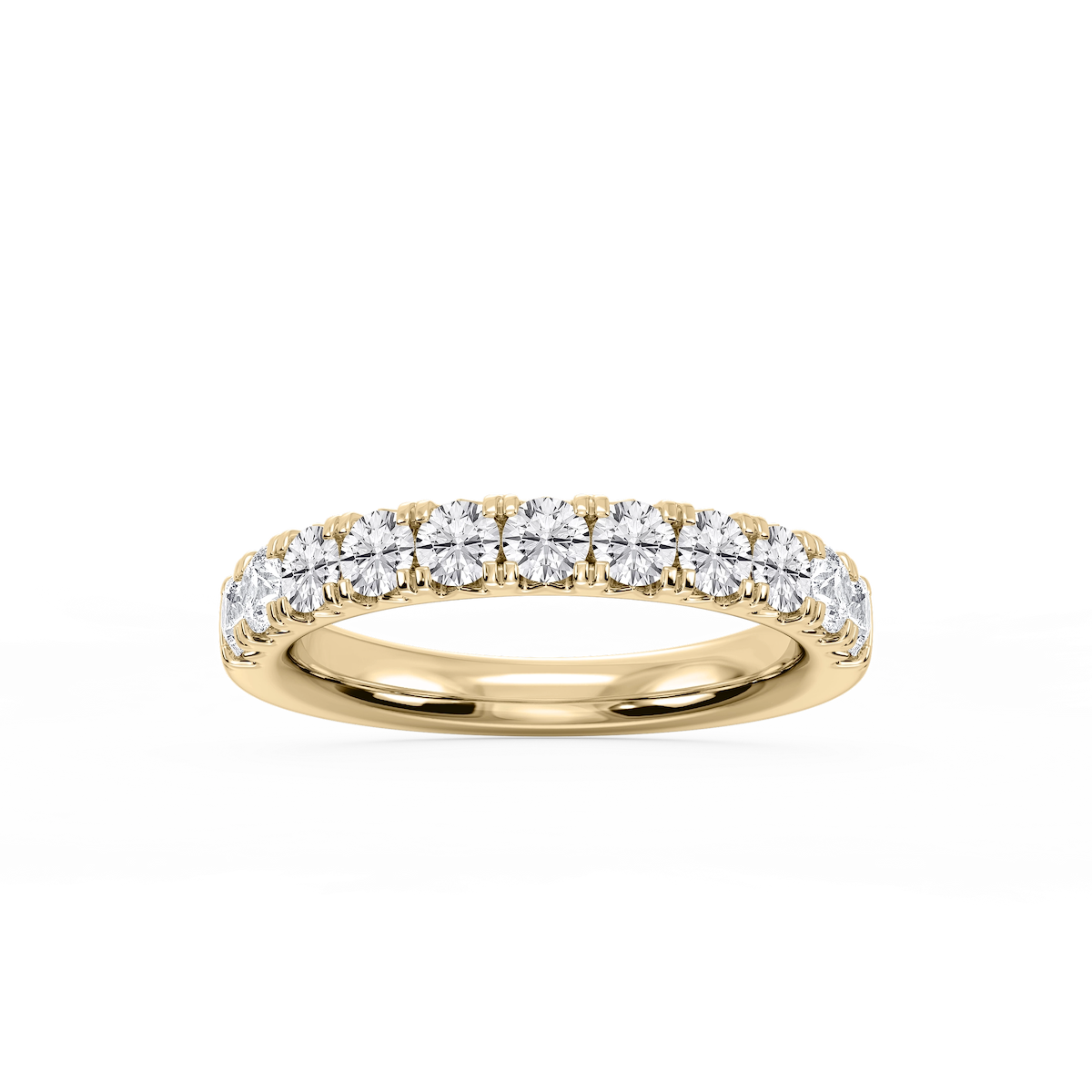 Meredith Round Lab Grown Diamond French Pave Wedding Band
