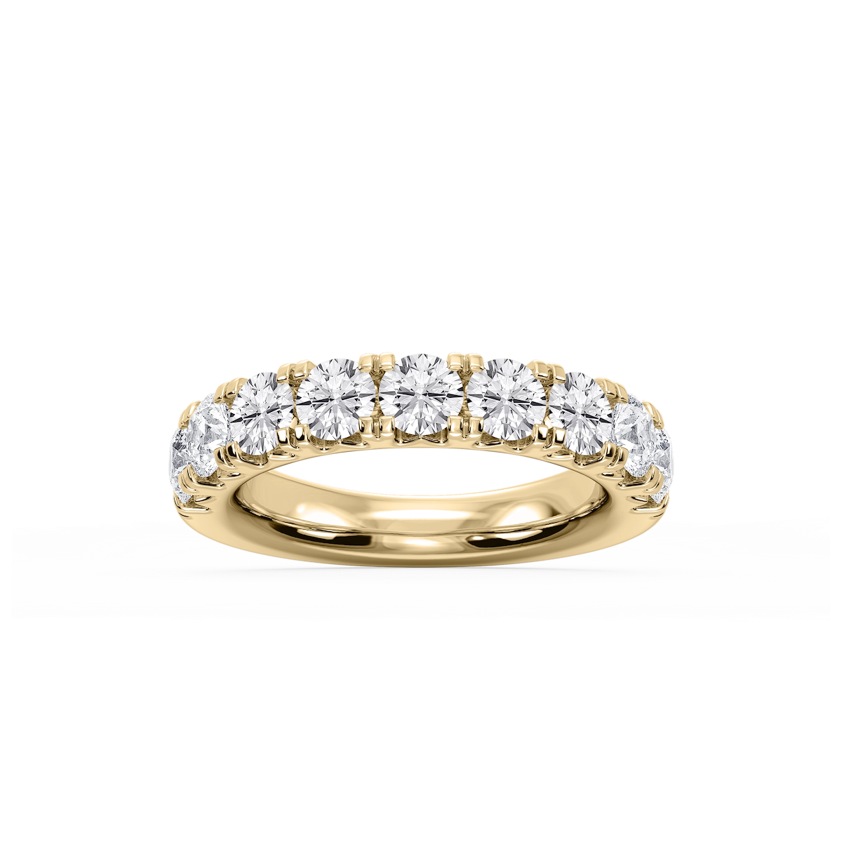 Meredith Round Lab Grown Diamond French Pave Wedding Band