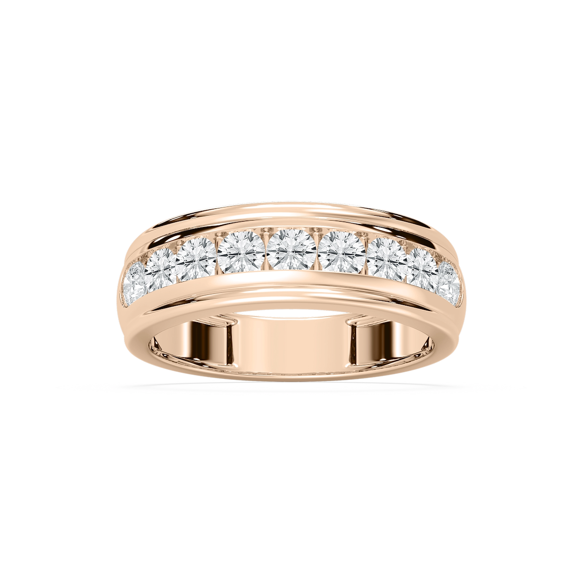 Ember 1 ctw Round Lab Grown Diamond Nine Stone Channel Anniversary Band