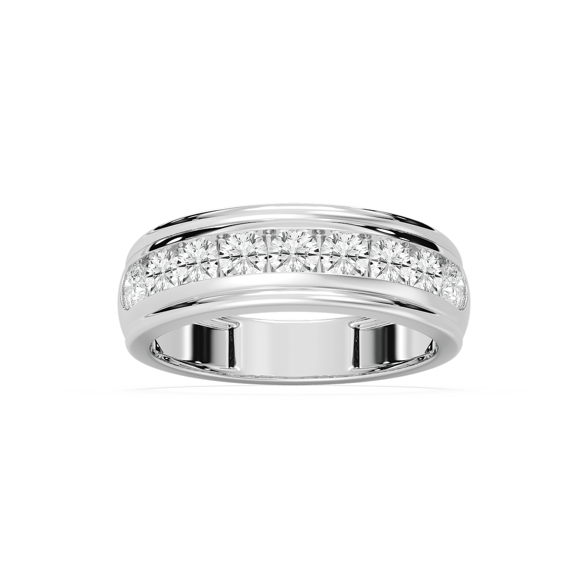 Ember 1 ctw Round Lab Grown Diamond Nine Stone Channel Anniversary Band