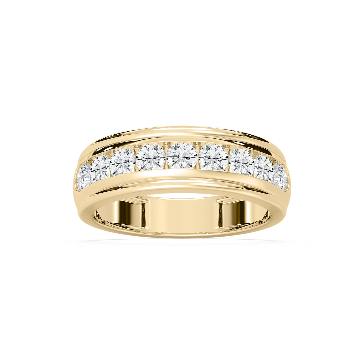 Ember 1 ctw Round Lab Grown Diamond Nine Stone Channel Anniversary Band