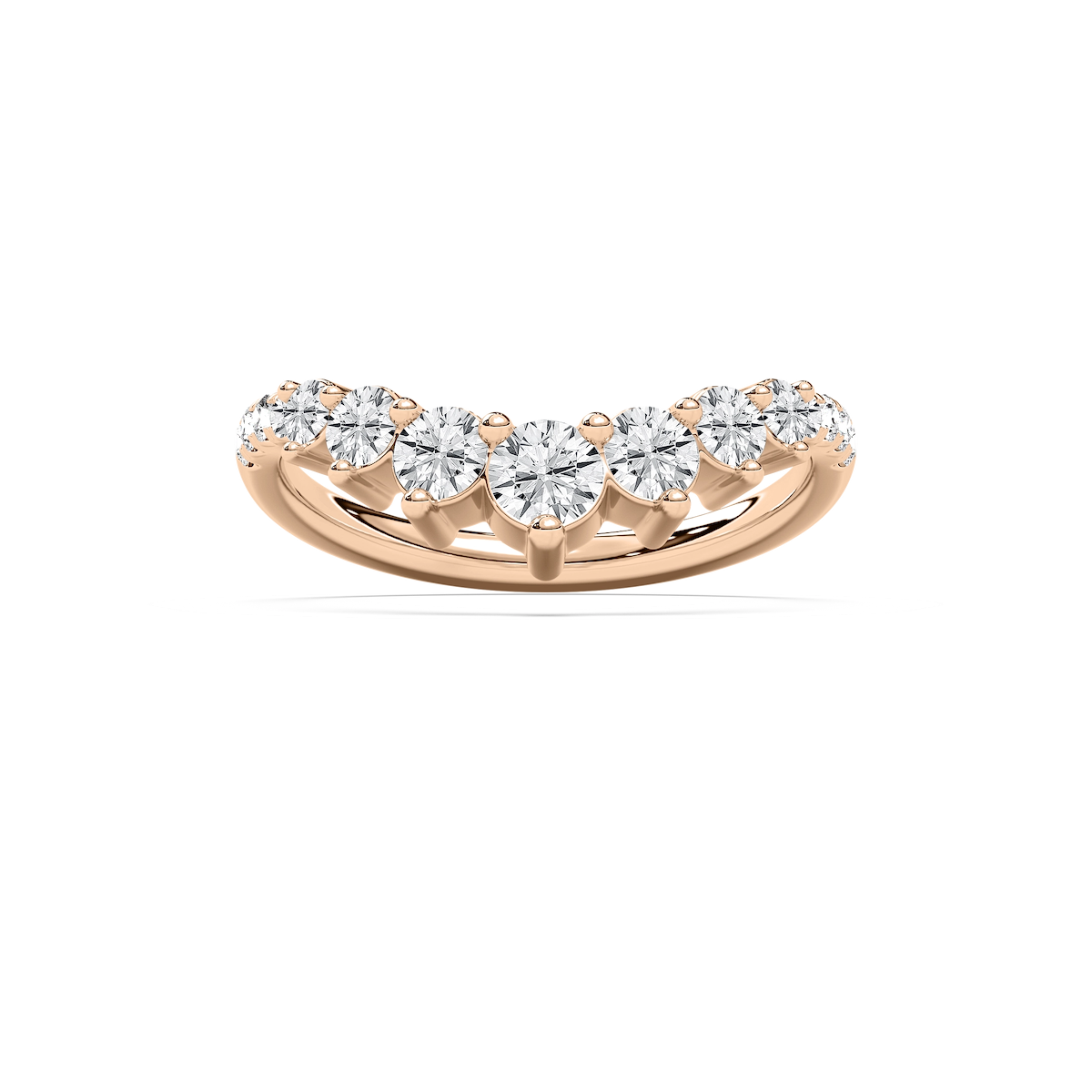 Nola 7/8 ctw Round Lab Grown Diamond Graduated Curved Band