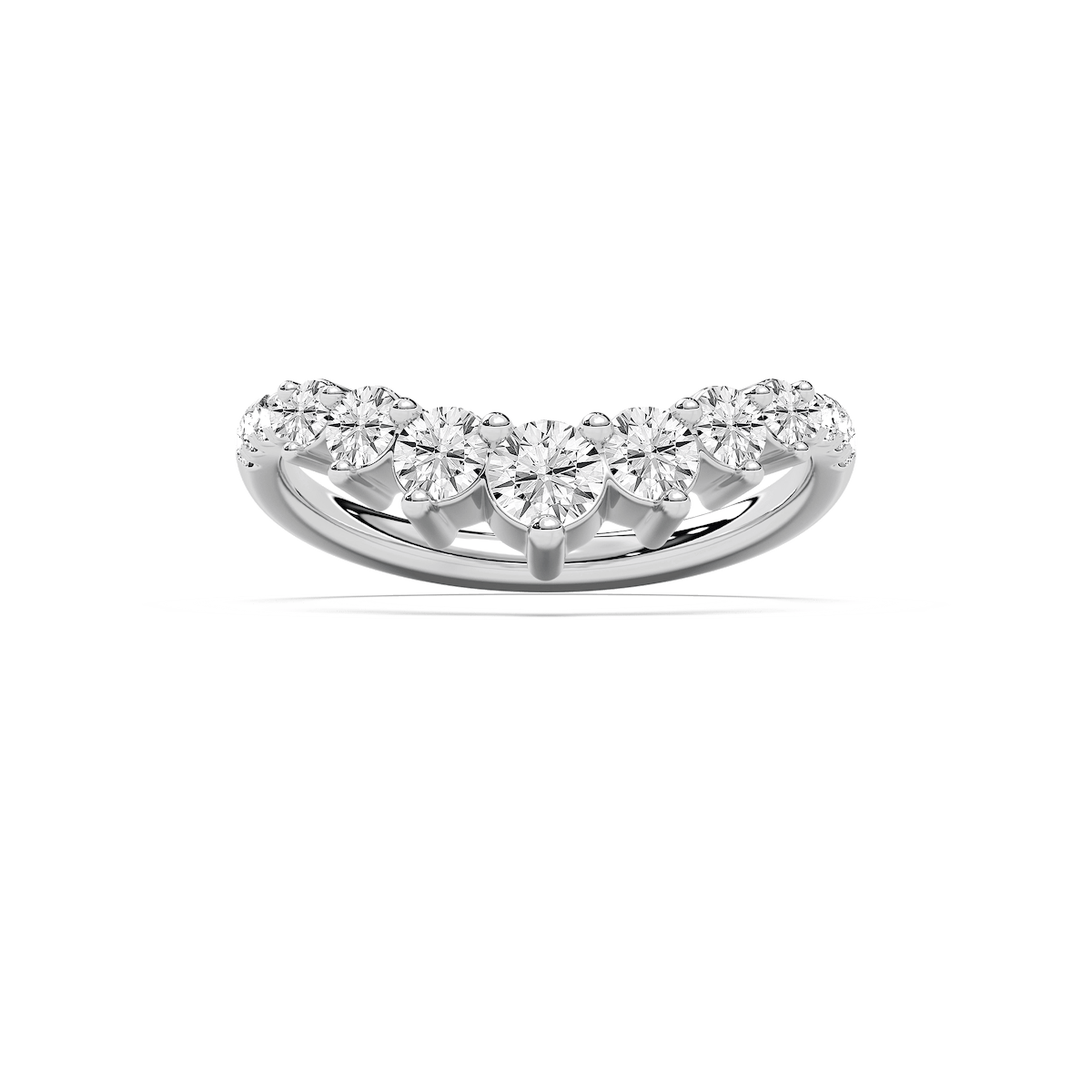 Nola 7/8 ctw Round Lab Grown Diamond Graduated Curved Band