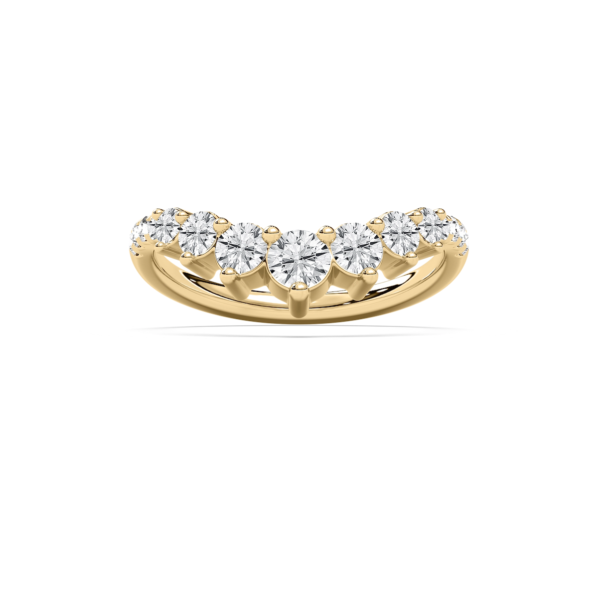 Nola 7/8 ctw Round Lab Grown Diamond Graduated Curved Band