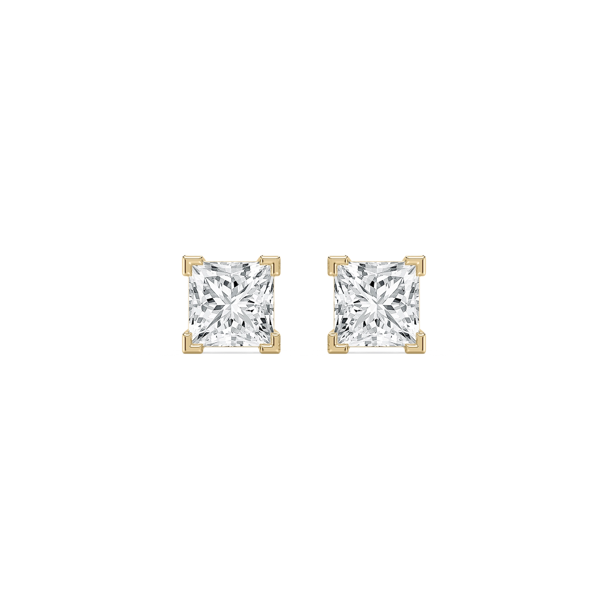 2 ctw Princess Lab Grown Diamond Stud Earrings