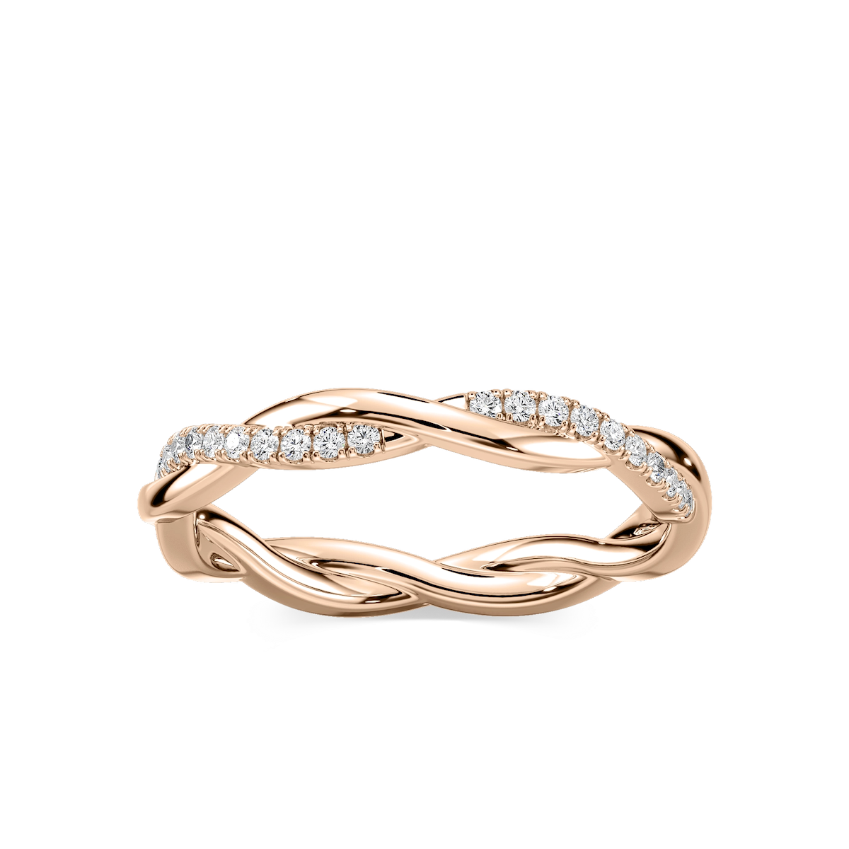 Valentina 1/8 ctw Round Lab Grown Diamond Twist Wedding Band