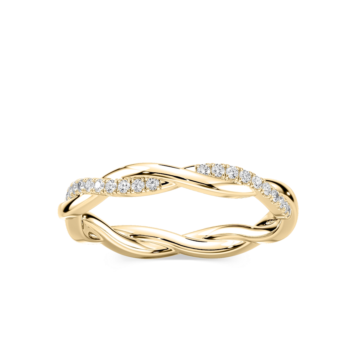 Valentina 1/8 ctw Round Lab Grown Diamond Twist Wedding Band