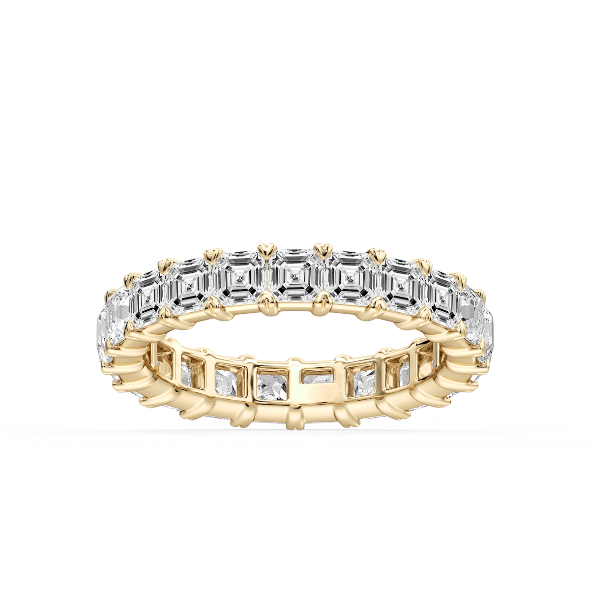 Ocean Asscher Lab Grown Diamond Shared V-Prong Eternity Band