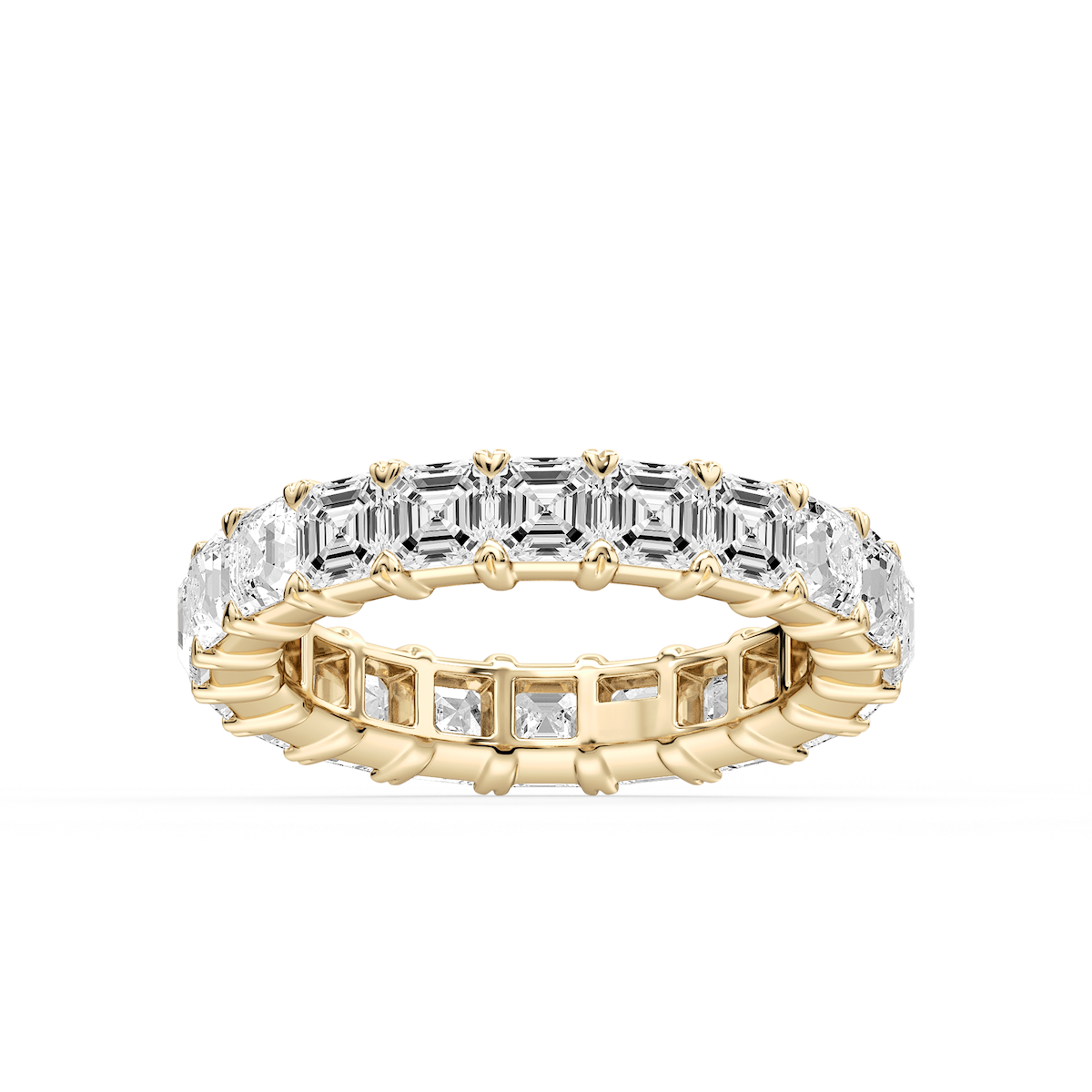 Ocean Asscher Lab Grown Diamond Shared V-Prong Eternity Band