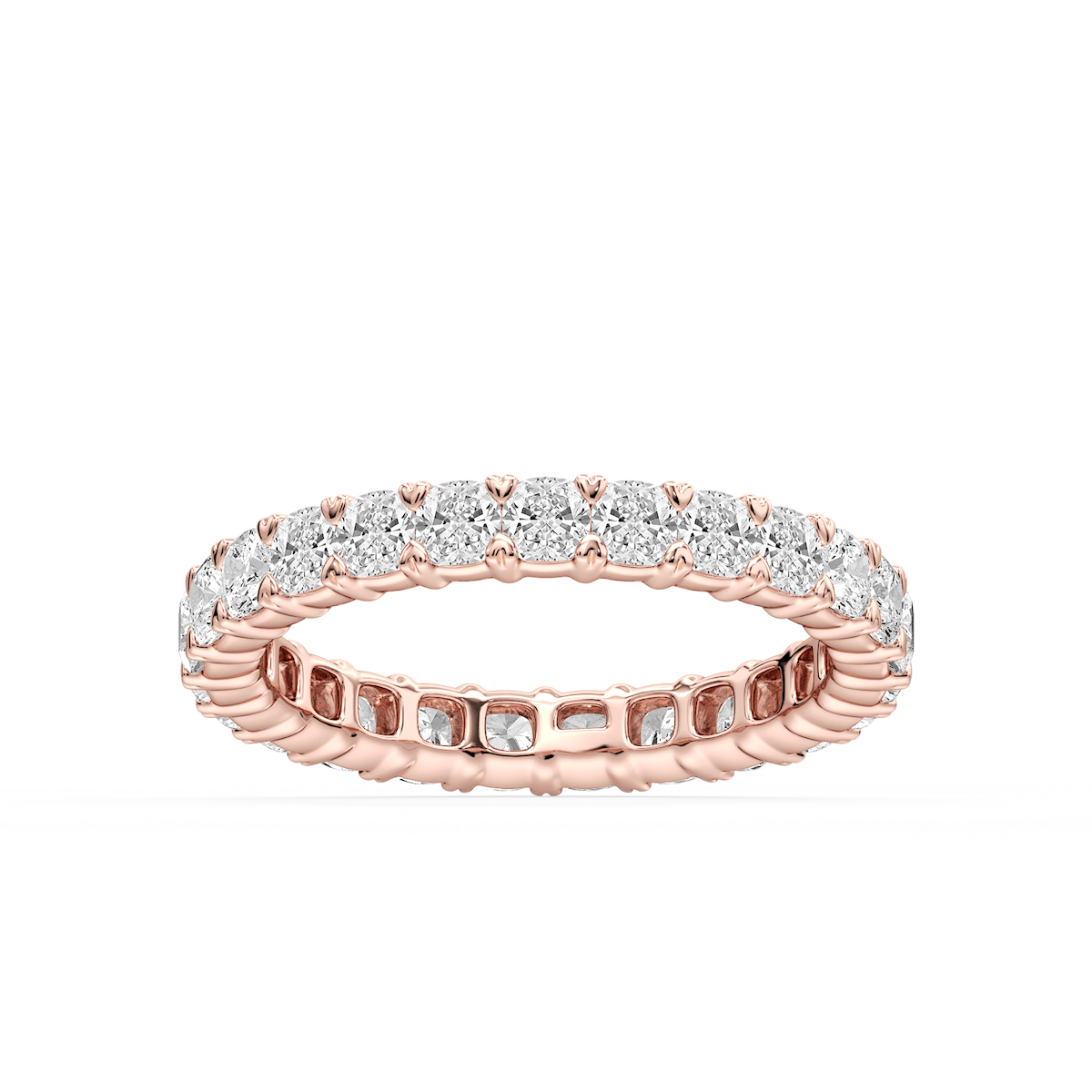 Ocean Cushion Lab Grown Diamond Shared V-Prong Eternity Band