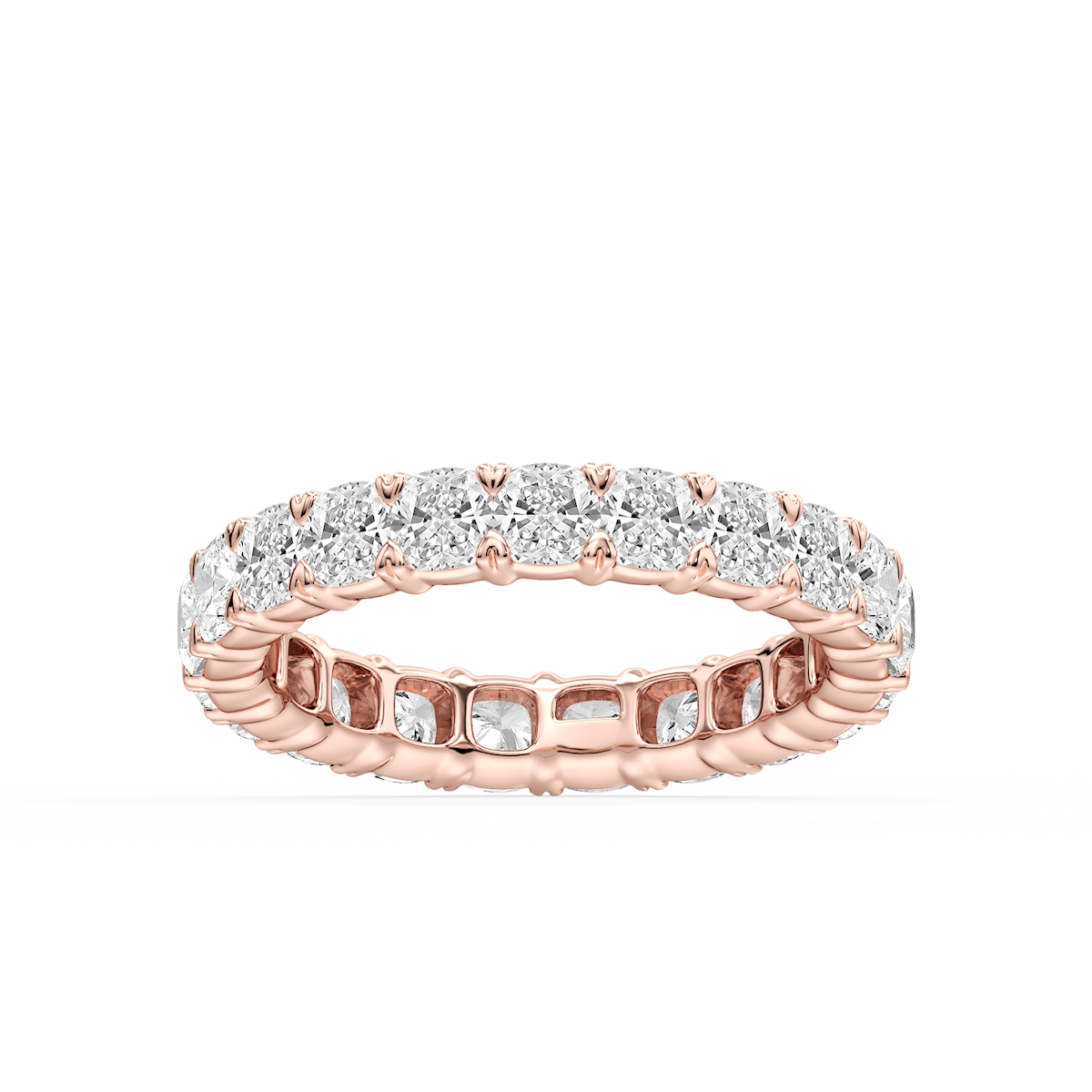 Ocean Cushion Lab Grown Diamond Shared V-Prong Eternity Band