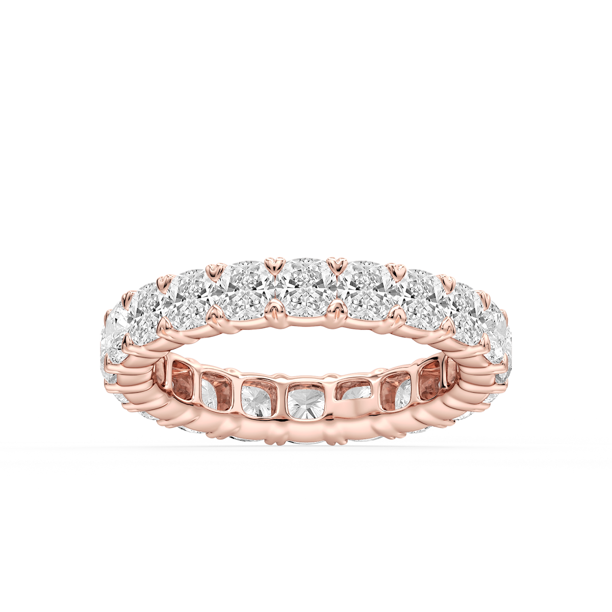 Ocean Cushion Lab Grown Diamond Shared V-Prong Eternity Band