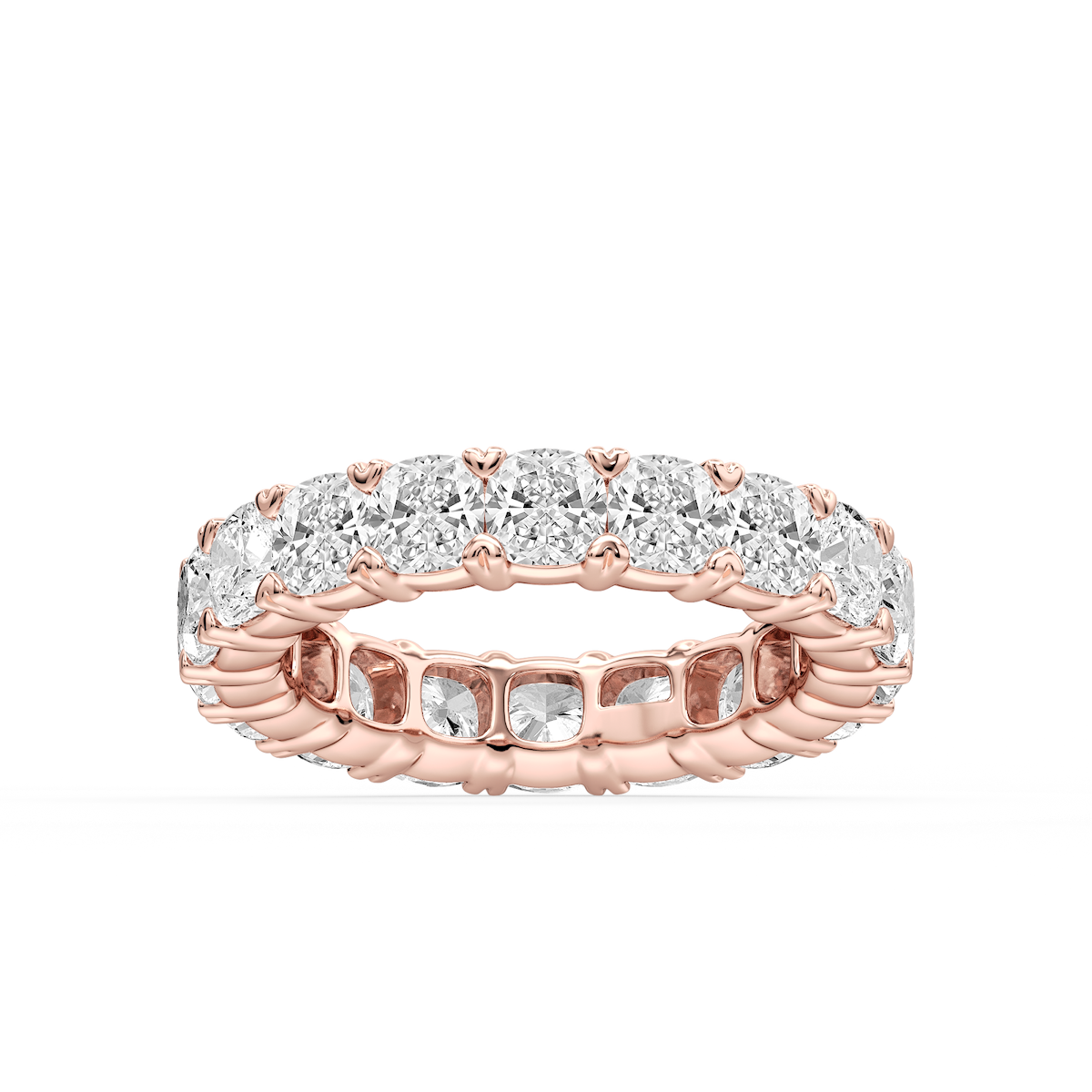 Ocean Cushion Lab Grown Diamond Shared V-Prong Eternity Band