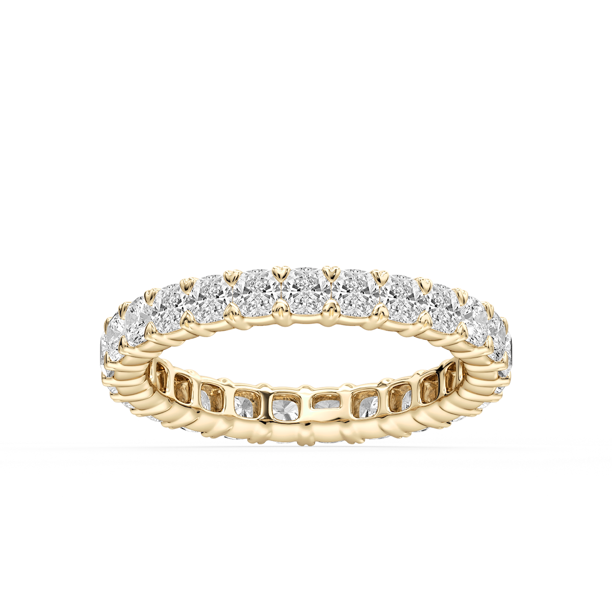Ocean Cushion Lab Grown Diamond Shared V-Prong Eternity Band