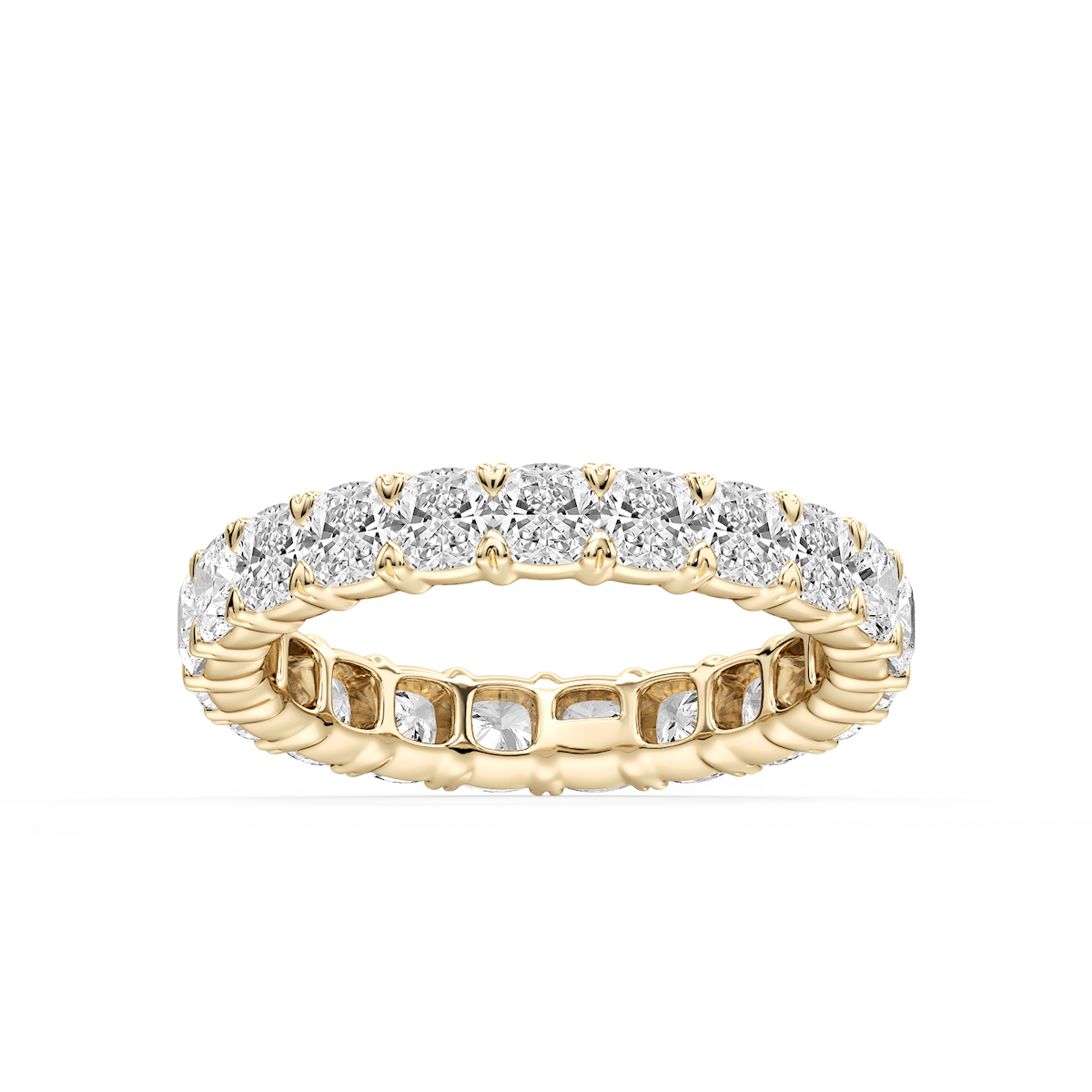 Ocean Cushion Lab Grown Diamond Shared V-Prong Eternity Band