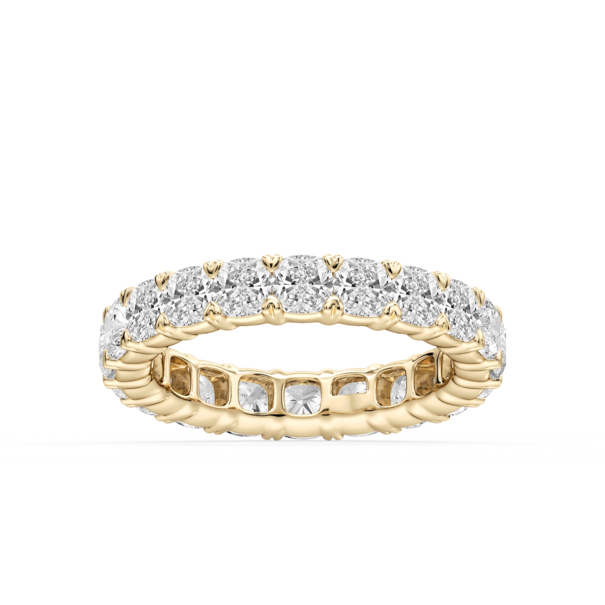 Ocean Cushion Lab Grown Diamond Shared V-Prong Eternity Band