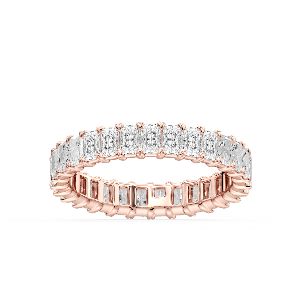 Ocean Radiant Lab Grown Diamond Shared V-Prong Eternity Band